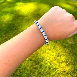 dark blue, light blue, white, pearl bracelet!!!🧿
